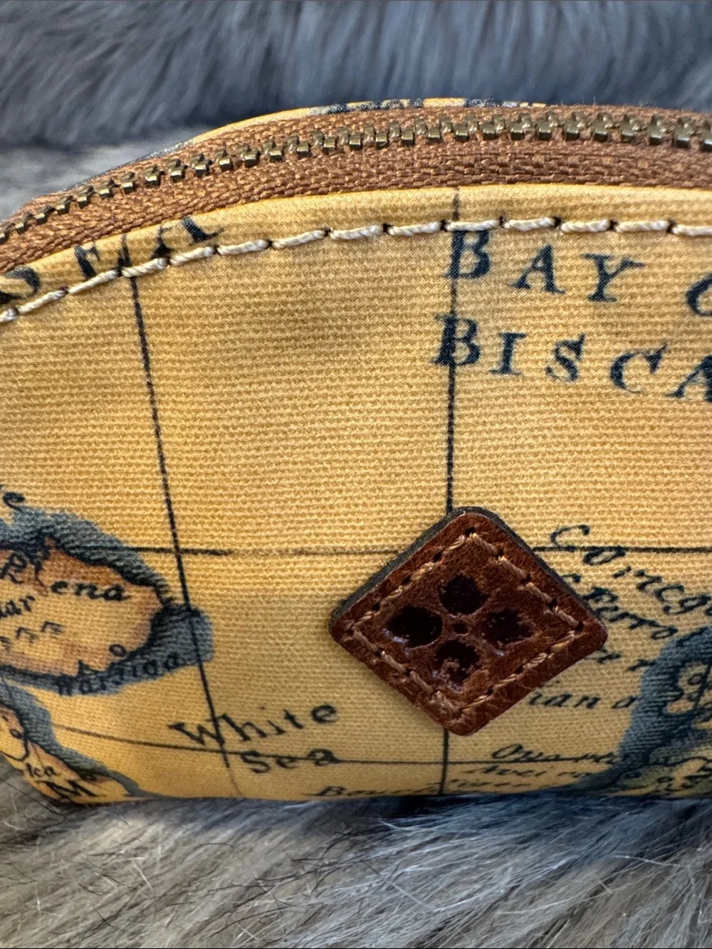 Patricia Nash Map-Print Yellow Coin Pouch